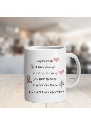Asla Bırakmayacağım Temalı Kupa Bardak