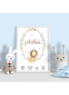 Aslan Temalı Kişiye Özel Çerçeve