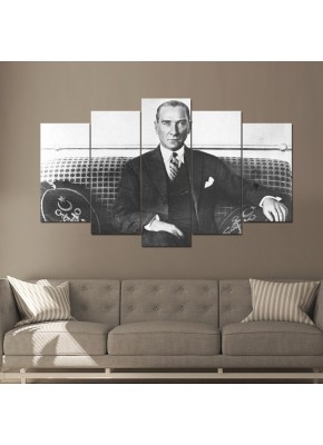 Atatürk Temalı 5'li Mdf Tablo