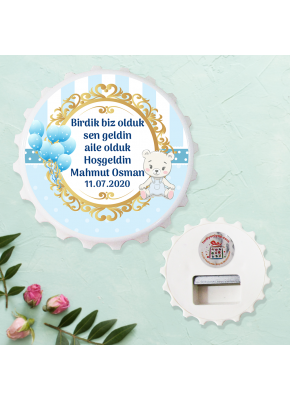 Ayıcık Temalı Hoşgeldin Bebek Kapak Şekilli Açacak Magnet