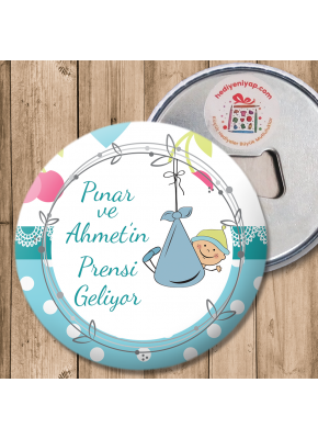 Baby Shower Temalı Açacak Magnet