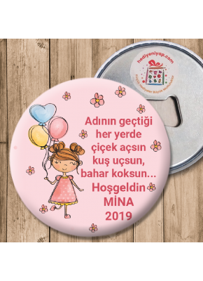 Balon Tutan Bebek Temalı Açacaklı Magnet2