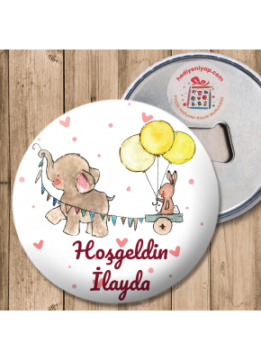 Balonlu Tavşan ve Fil Temalı Açacaklı Magnet