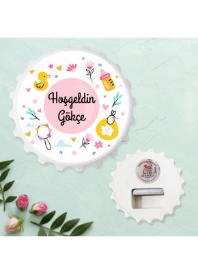 Bebek Hoşgeldin Temalı Kapak Şekilli Açacaklı Magnet