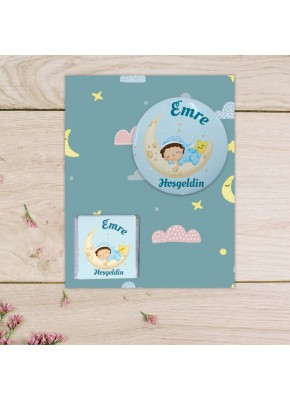 Doğum Günü ,Baby Shower Temalı Açacaklı Magnet ve Çikolata Paketi 3