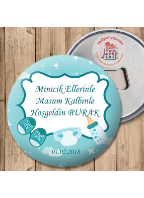 Bebek Ayakkabı Temalı Hoşgeldin Açacaklı Magnet