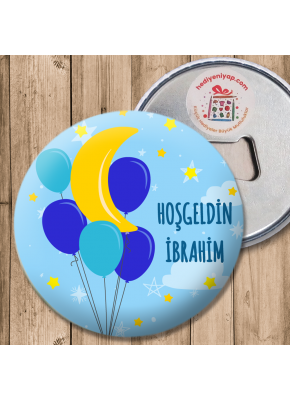 Gökyüzünde Uçan Balon Temalı Açacaklı Magnet