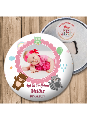 Hayvanlar Alemi Temalı Kız Bebek Açacak Magnet 2