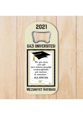 Kep Çerçeveli Söz Temalı Mezuniyet Hatırası Oval Uzun Açacak Magnet 