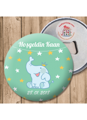 Kral Fil Temalı Hoşgeldin Açacaklı Magnet