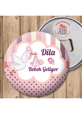 Leylek Temalı Baby Shower Açacak Magnet