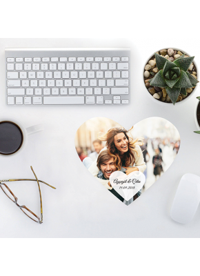 Yazı ve Resimli Kalp Mouse Pad