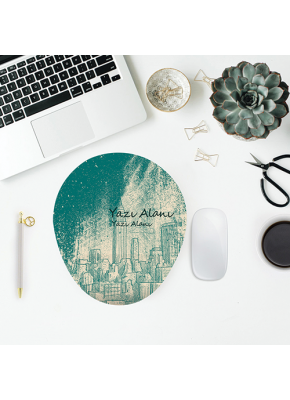 Çizim Temalı Oval Mouse Pad