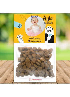 Miyavlanalım Temalı Doğum Günü Kartlı Mama Paketi 