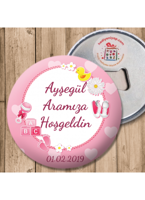 Ördek ve Bebek Ayakkabısı Temalı Hoşgeldin Açacaklı Magnet