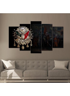 Osmanlı Temalı 5'li Mdf Tablo