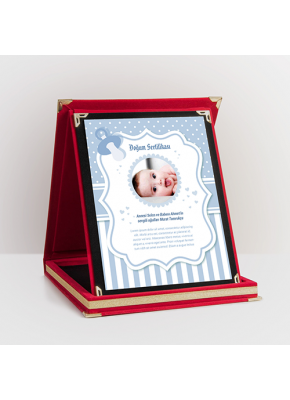 Erkek Bebek İçin Doğum Sertifikası Temalı Plaket ve Ödül Ürünü