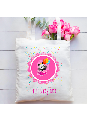 Panda Temalı Bez Çanta