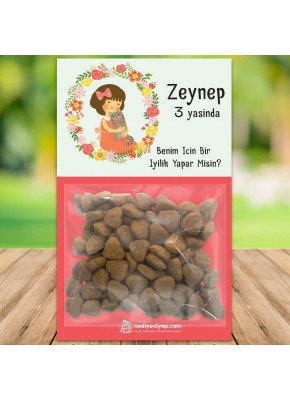 Pisi Kucaklaması Temalı Doğum Günü Kartlı Mama Paketi 