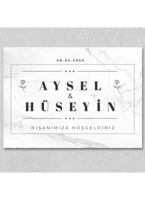 Sade Ve Mermer Temalı Nişan Hatırası Afiş