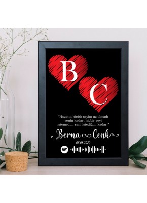 Sevgililer Günü Temalı Kişiye Özel Qr Kodlu Tablo 6