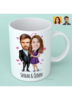 Sevgiliye Özel Karikatürlü Kupa Bardak 4