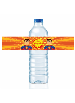 Süperman Temalı Su Şişesi Etiketi