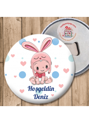 Tavşan Bebek Temalı Açacaklı Magnet