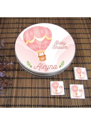 Uçan Balon Temalı Hoşgeldin Bebeğim Çikolata Kutusu + 50 Adet Madlen Çikolata
