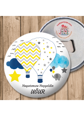 Uçan Balon ve Bulut Temalı Açacaklı Magnet