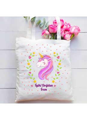Unicorn Temalı Bez Çanta