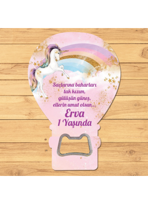 Unicorn Temalı Açacaklı Balon Magnet