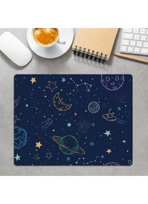Uzay Temalı Büyük Dikdörtgen Mouse Pad