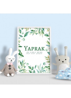 Yaprak Temalı Kişiye Özel Çerçeve