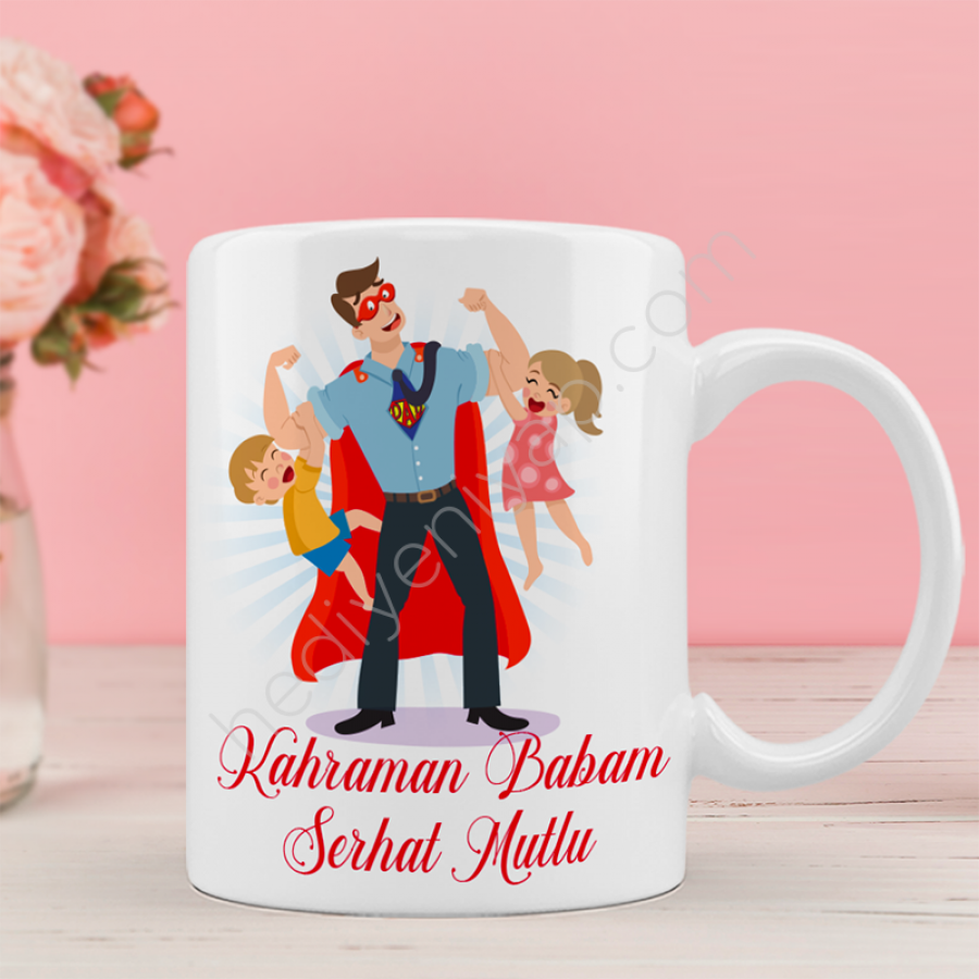 Kahraman Babam Temali Kupa Bardak En Uygun Fiyatlarla Hediyeniyap Com Kendin Tasarla Hediyeni Yap Kisiye Ozel Hediye